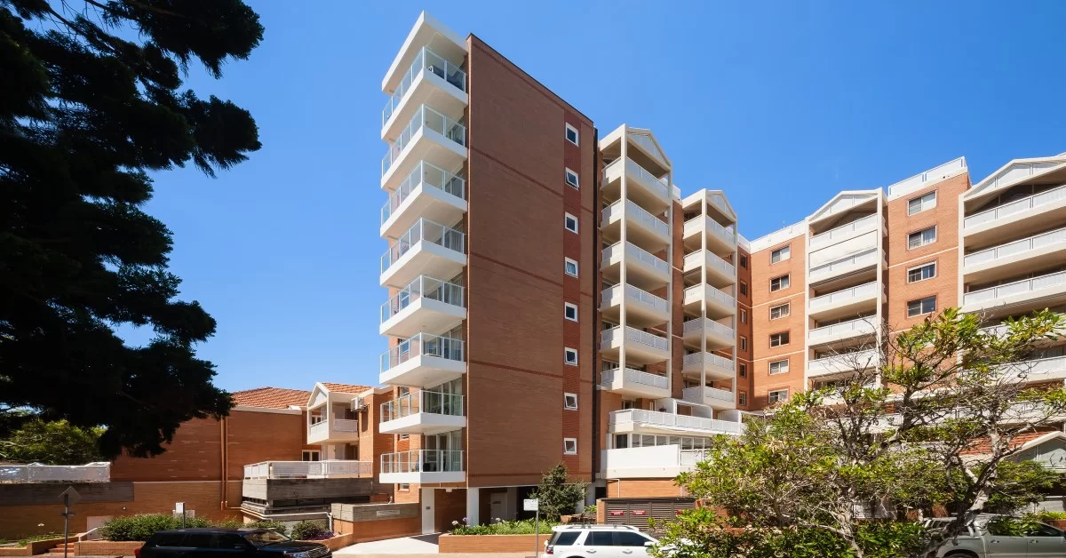 Dougherty Apartments building exterior in Chatswood.